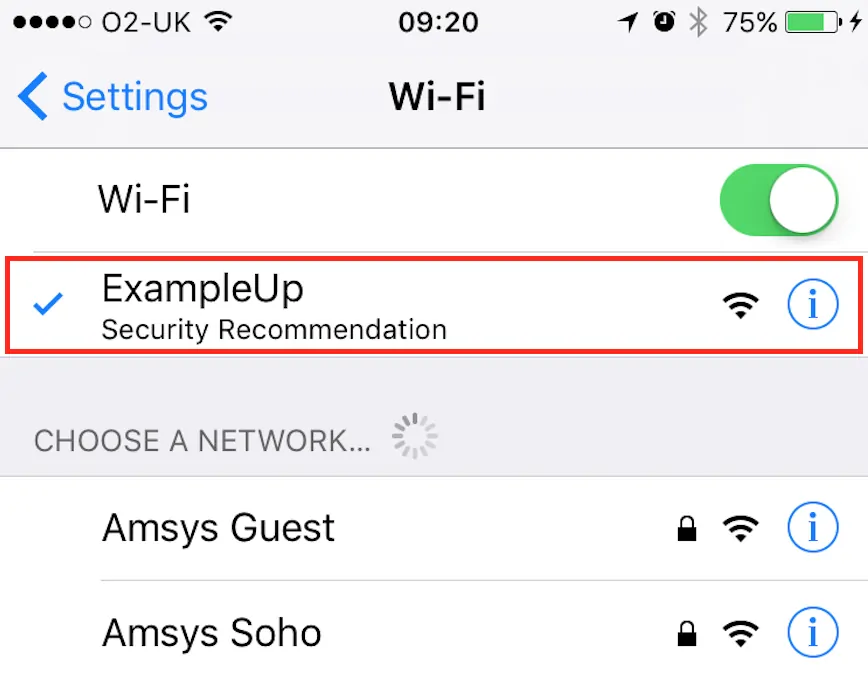 iphone wifi güvenlik önerisi sorunu