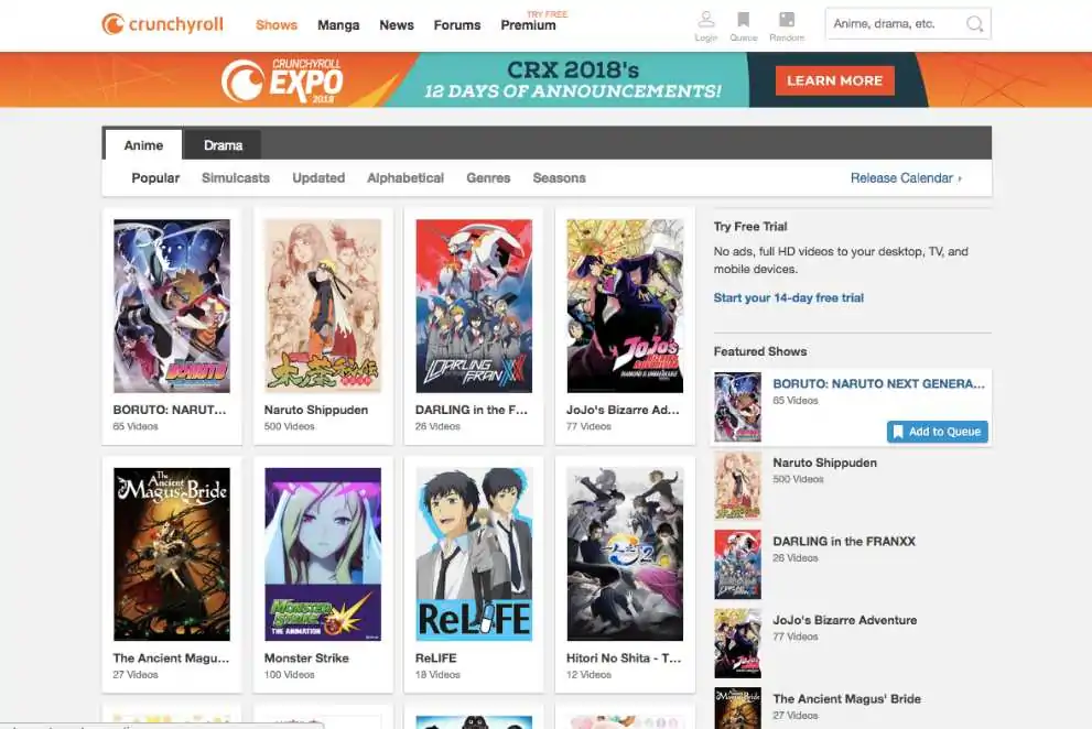 Crunchyroll en iyi anime siteleri