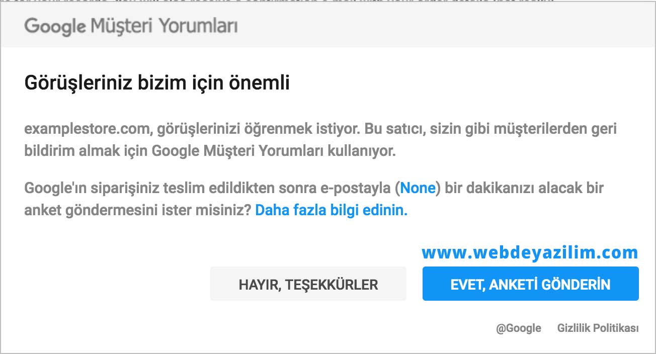 Google Müşteri Yorumları - Satıcı Puanı