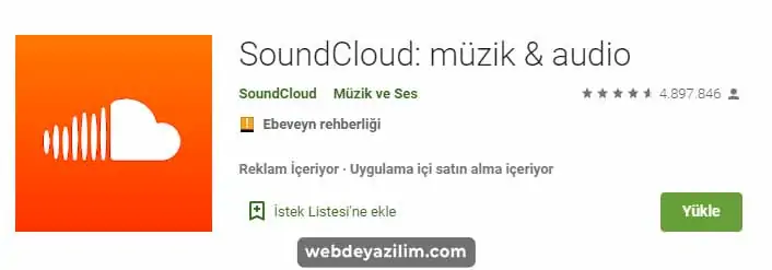 SoundCloud Androide Müzik İndirme Uygulaması