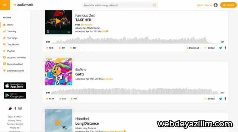 AudioMack - Müzik İndirme Sitesi