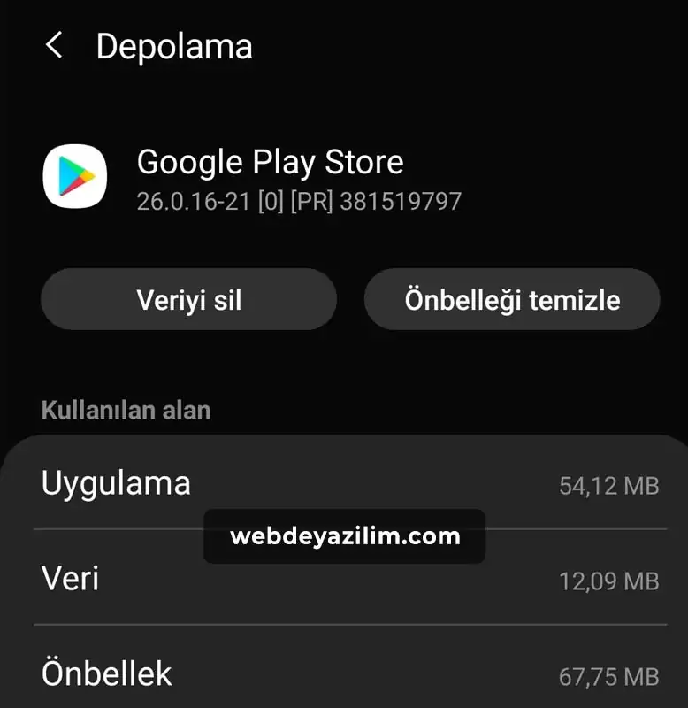 Google Play Önbellek Temizlemesi Yapın