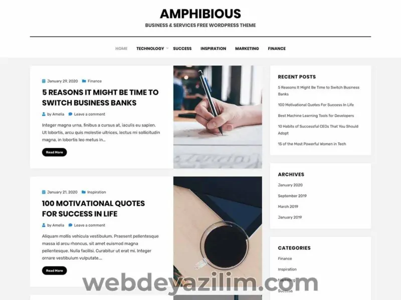 Amphibious WordPress Teması