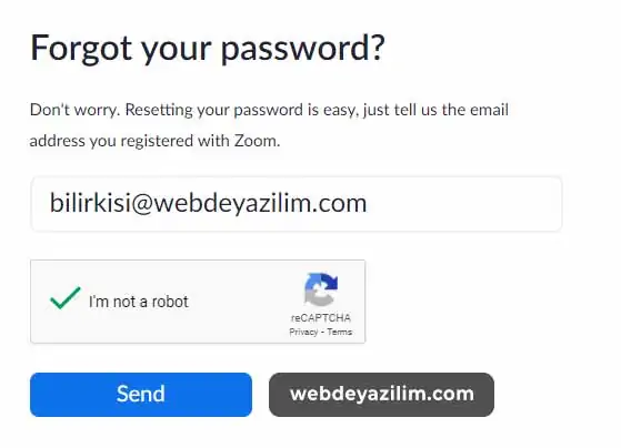 Zoom Şifre Sıfırlama Adımları
