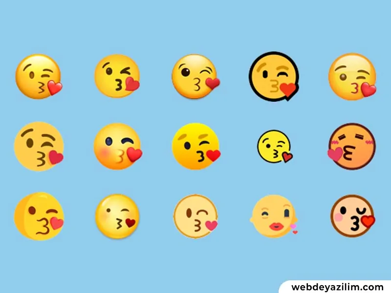 Öpücük Emojisi 😗😘 Öpücük Emojisi Kopyalama ve Yapımı