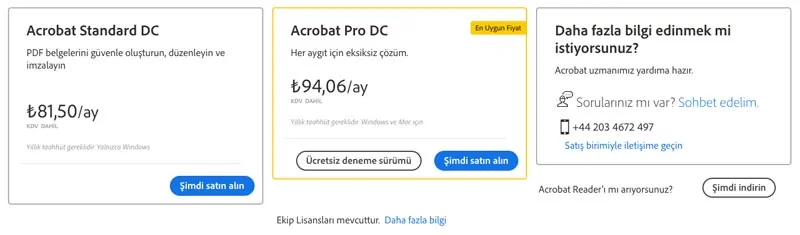 Adobe Acrobat Pro DC Fiyatları