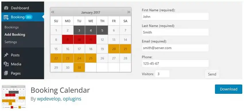Booking Calendar Takvim Uygulaması