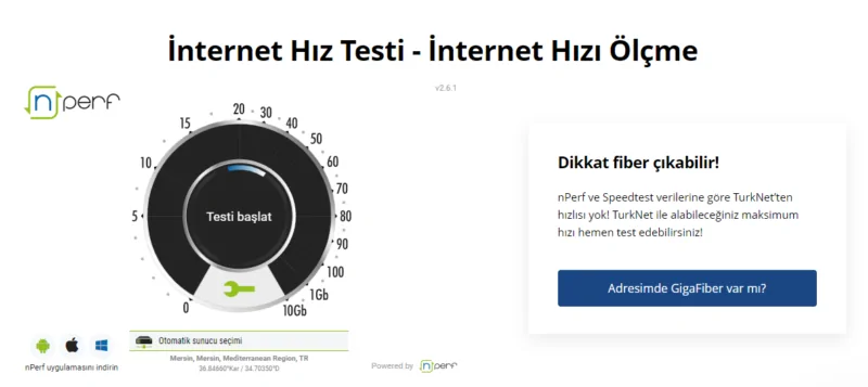 türknet internet hız testi nasıl yapılır?