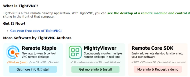 TightVNC teamviwer alternatifi