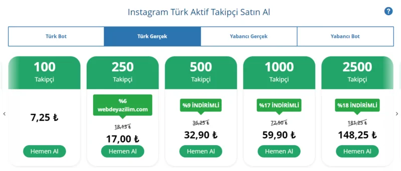 Instagram Türk Aktif Takipçi Satın Al