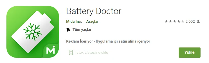Battery Doctor uygulaması ile android telefonlarınızın pil sağlığını ve ömrünü görün!