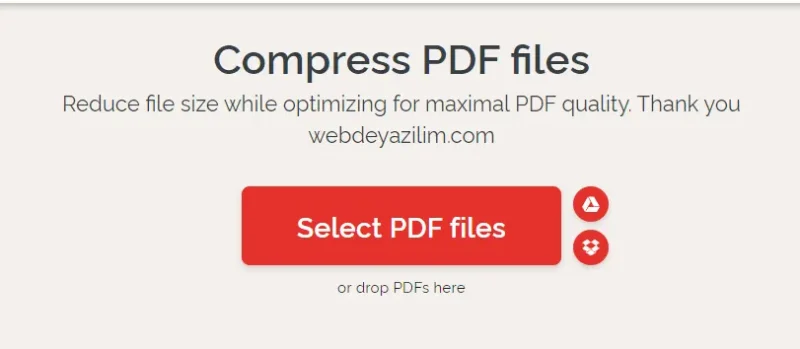 PDF Küçültme - Sıkıştırma sitesi