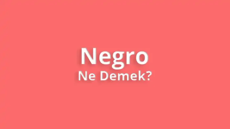 Negro Ne Demek