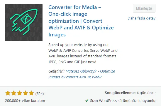 WebP Formatı Dönüştürme Site Hızlandırma SEO PhotoShop WordPress Eklenti