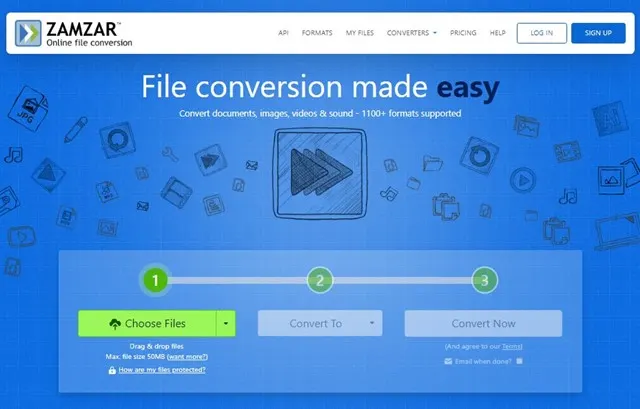 Zamzar Online File Conversion Ses Dönüştürücü