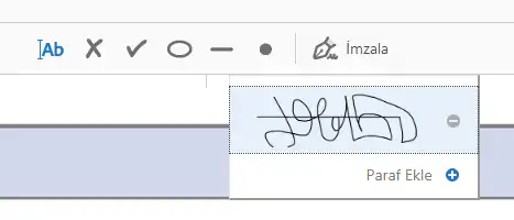 Adobe Acrobat Pro DC imza ekleme görüntüsü