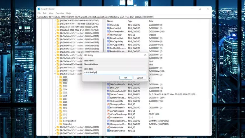 Kayıt defteri düzenleyicisi ile Windows'ta MAC adresi nasıl değiştirilir?