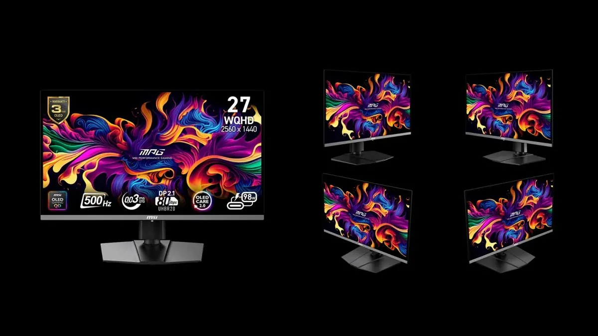 MSI MPG 272QR QD-OLED X50: 500Hz Yenileme Hızına Sahip 27 İnç 2K QD-OLED Oyun Monitörü Tanıtıldı