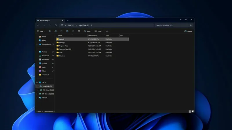 Windows 11 Güncellemesiyle Gelen Gizemli “inetpub” Klasörü Kullanıcıları Şaşırttı
