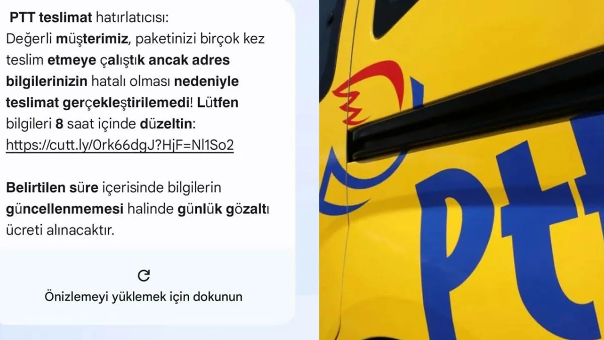PTT Adıyla Yeni Dolandırıcılık Girişimi: Kullanıcılar Sahte Mesajlara Dikkat!
