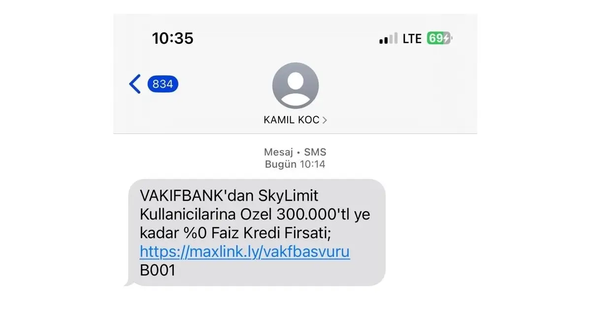 Kamil Koç'un SMS Sistemi Hacklendi: Dolandırıcılar Müşterileri Hedef Alıyor