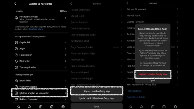 Instagram Kişisel Hesaba Geçme Nasıl Yapılır?