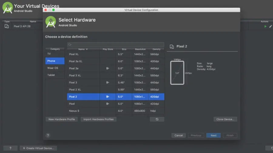 Android Studio Sanal Cihazlar Oluşturma